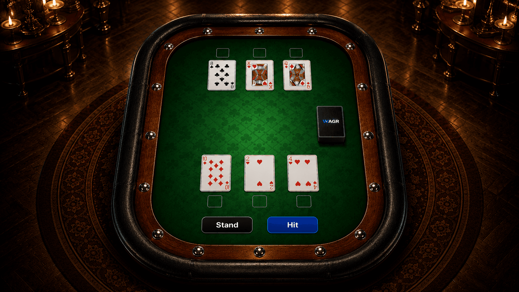 Triple Jack, a skill game available on Wagr